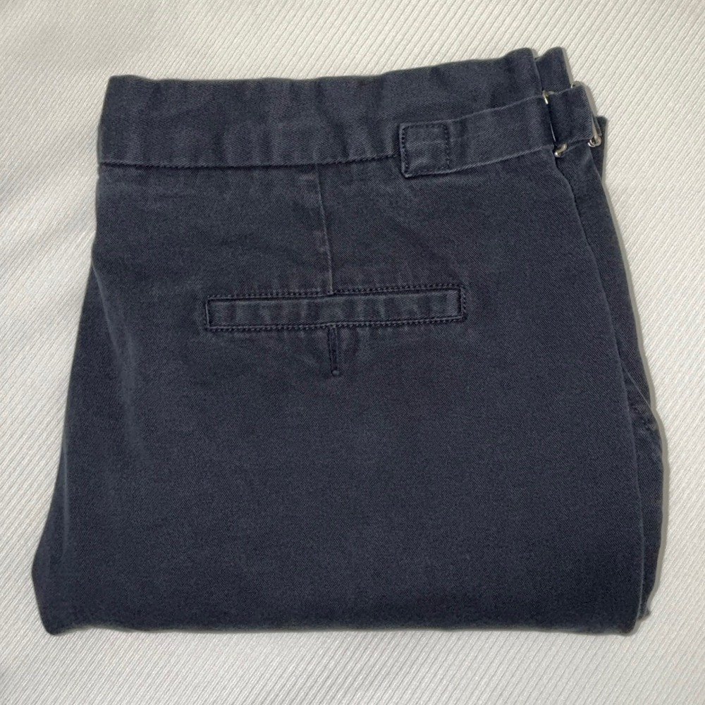 Basic Rights Mens Navy Blue Side Adjuster Cotton Blend Trousers Size M